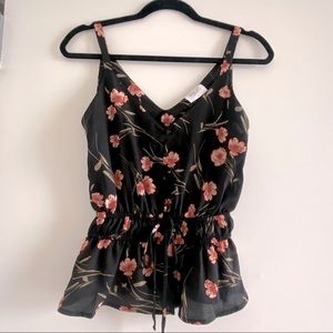 Sienna sky black top with floral print